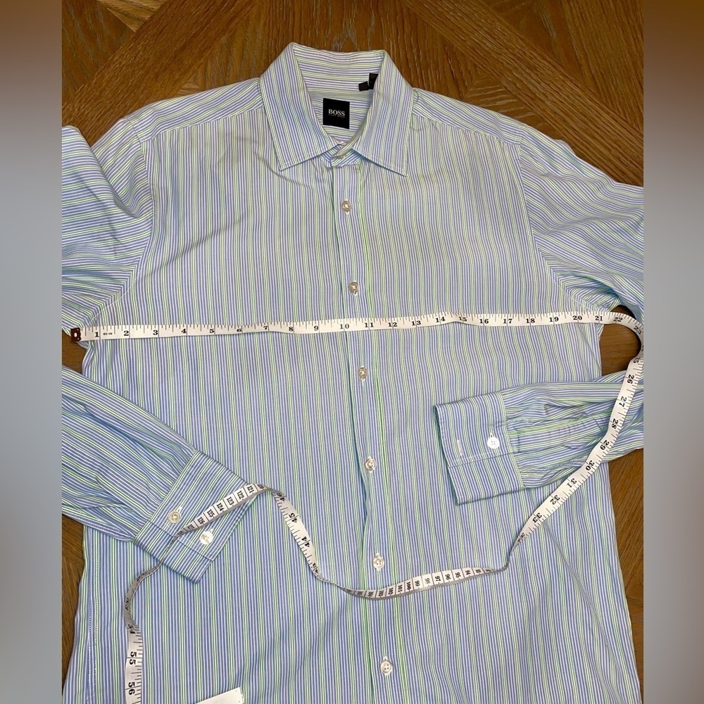 BOSS Hugo Boss Lex Striped Button Down Long Sleeve Formal Shirt Regular Fit - Picture 5 of 10